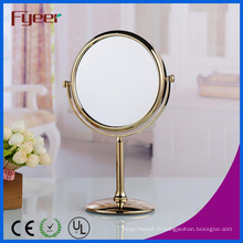 Miroir de table de maquillage rond plaqué or moderne Fyeer (M5108G)